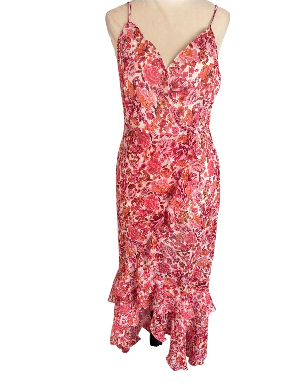 Lulus Always Enchanting  Pink Floral metallic dress - Picture 3 of 15